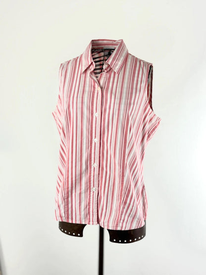 GAP Y2K Stripe Sleeveless Shirt Large