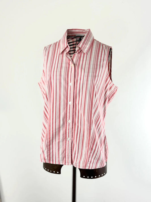 GAP Y2K Stripe Sleeveless Shirt Large
