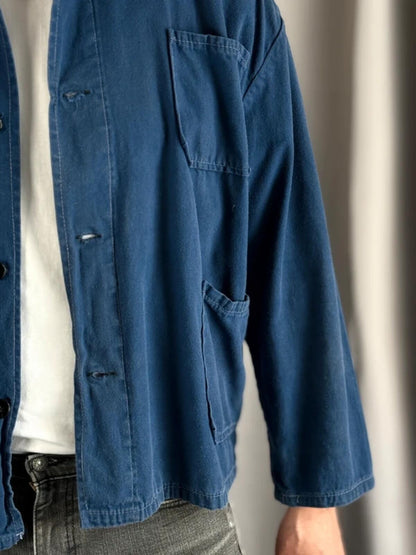 Vintage 70s Euro Blue Work Jacket Large