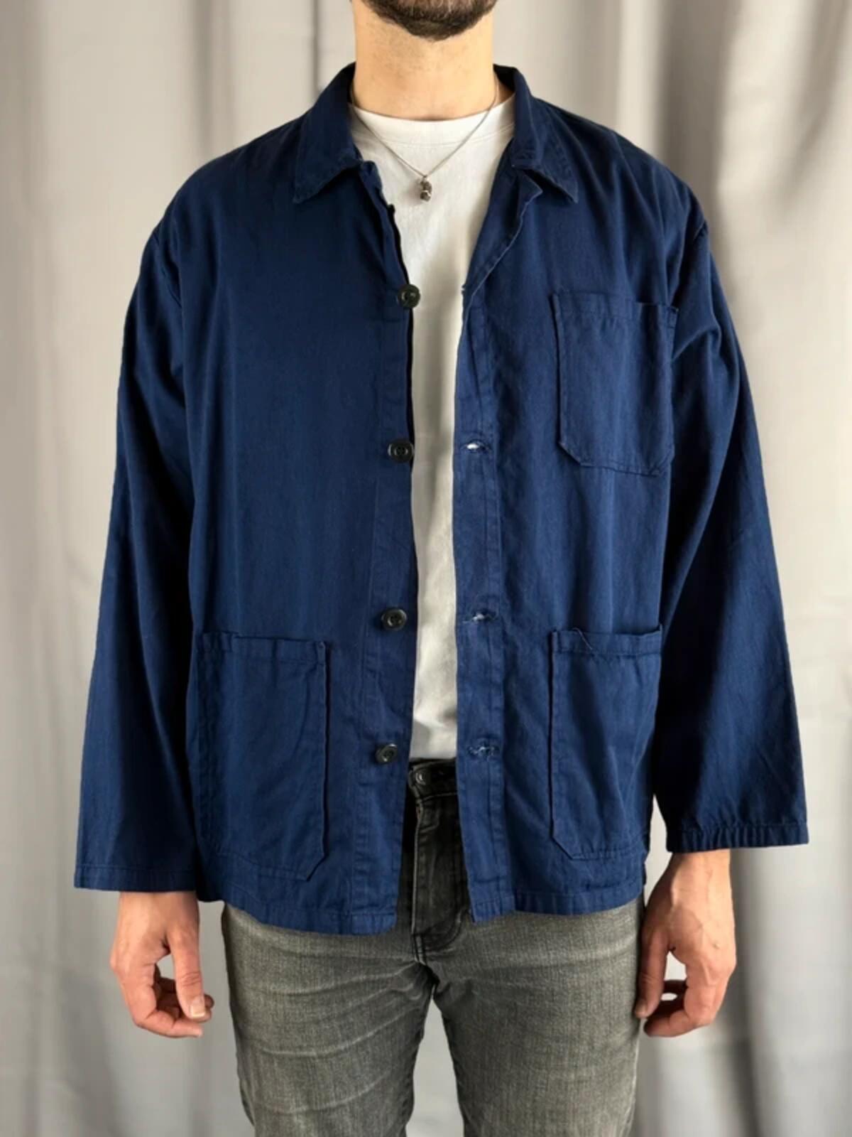 Navy French Work Jacket XL Vintage