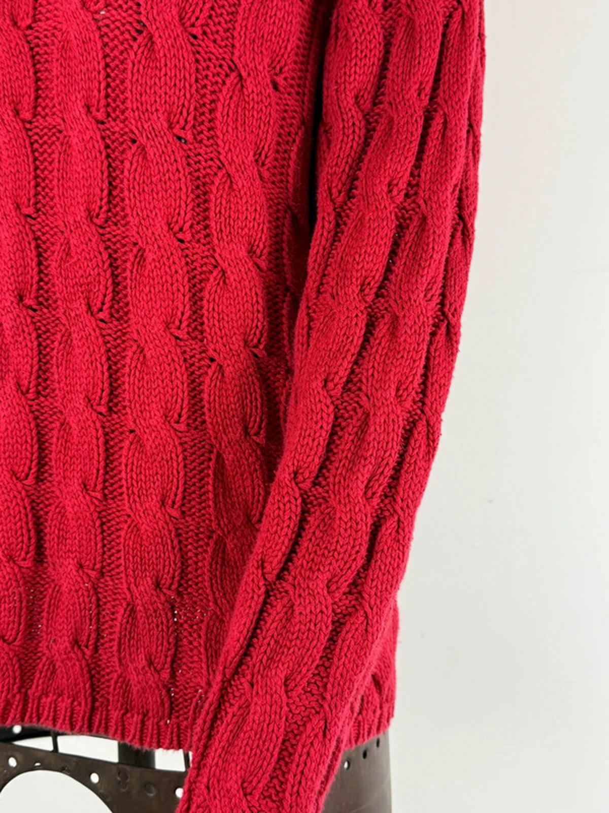 LL Bean Cable Knit Roll Neck Jumper Medium