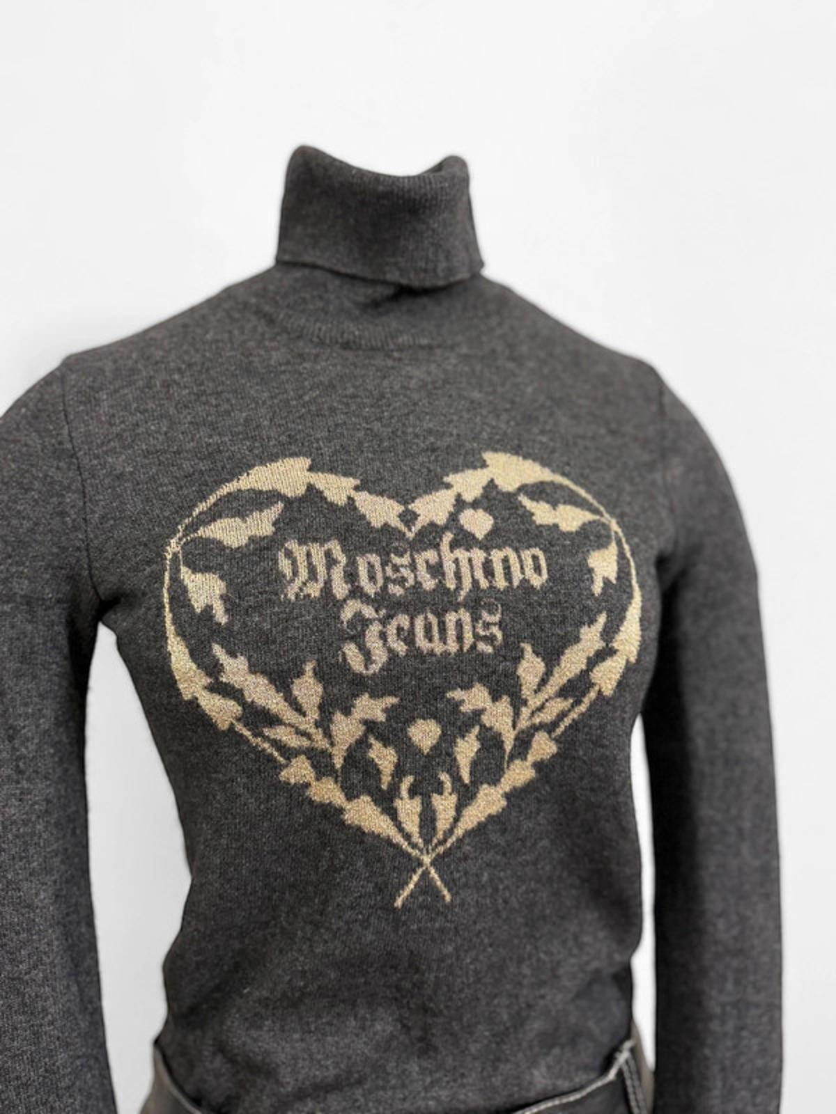 Moschino Y2K Roll Neck Merino Wool Jumper Small