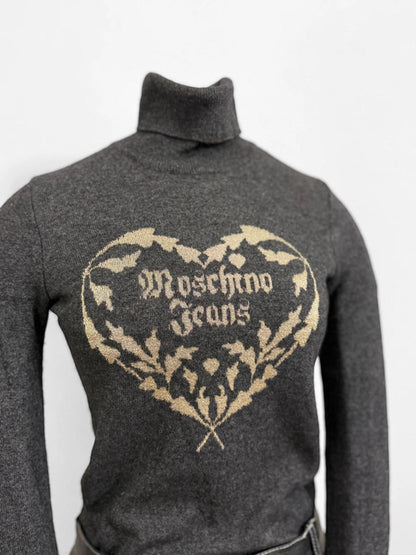 Moschino Y2K Roll Neck Merino Wool Jumper Small