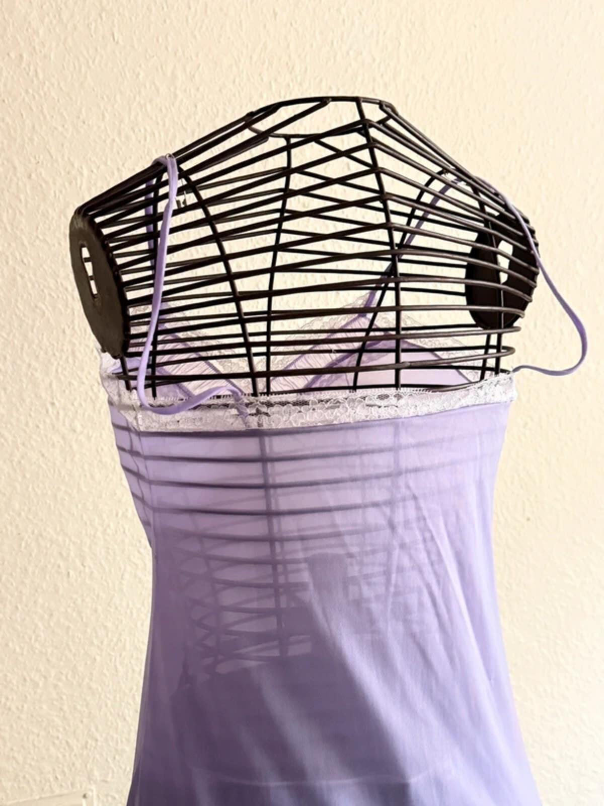 Beautiful Vintage Lilac Lace Slip Dress Size 6-8