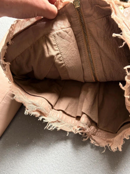 Y2K Rose Pink Leather Jacket Small Ladies