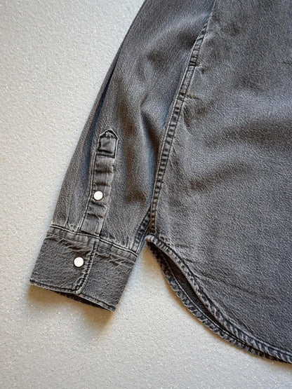Levi’s Grey Pearl Snap Button Western Denim Shirt Medium