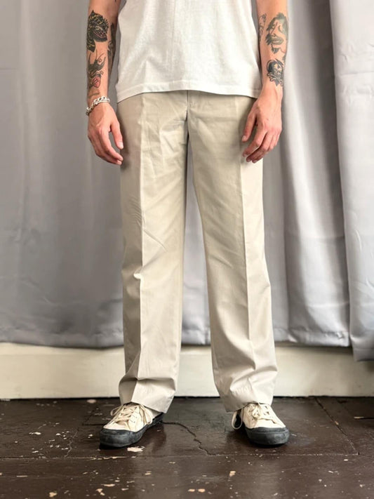 Vintage Pleated Cream High Waist Trousers 32”