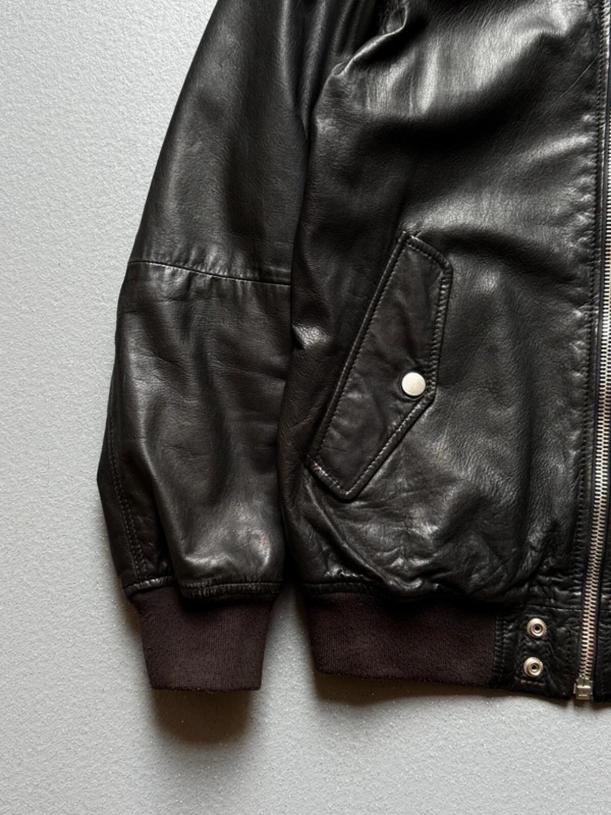 Diesel Black Leather Bomber Jacket Medium Men’s