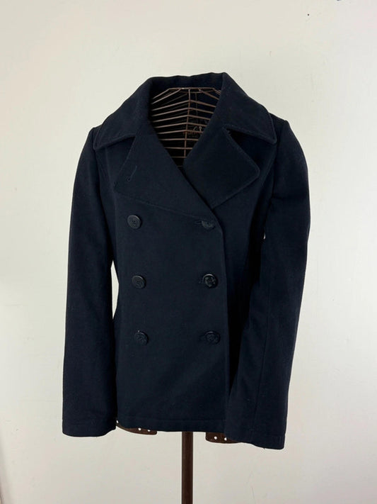 Woolrich Double Breasted Peacoat Large Cropped Navy