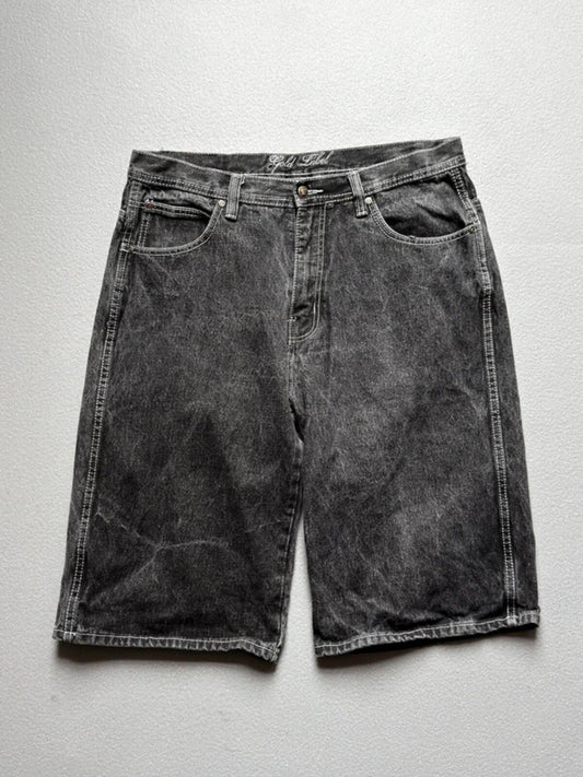 Baggy Y2K Denim Shorts Grey 36”