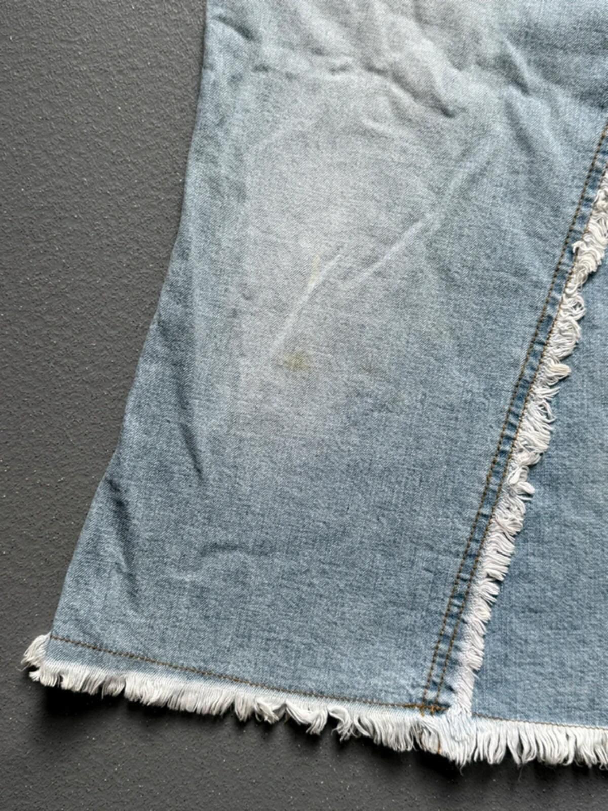 Y2K Flared Knee Length Denim Skirt Light Wash 30”