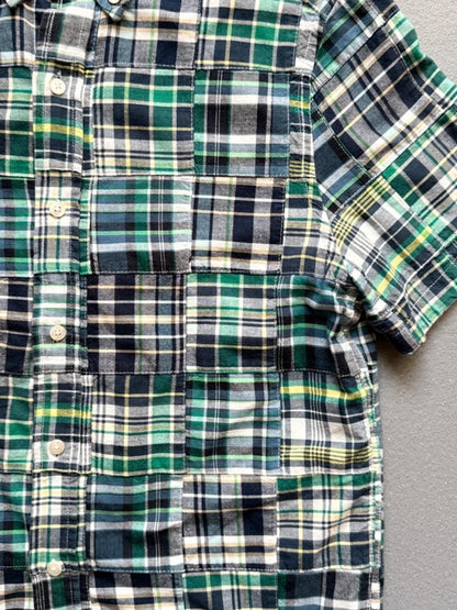 GAP Patchwork Madras Check Short Sleeve Shirt Small