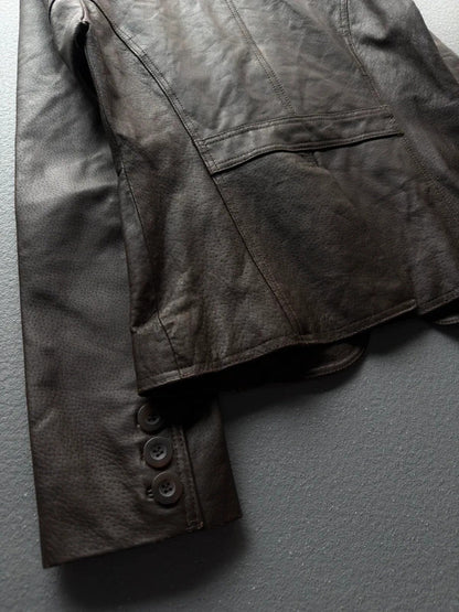Y2K New Look Brown Leather Jacket – Women’s Size 10