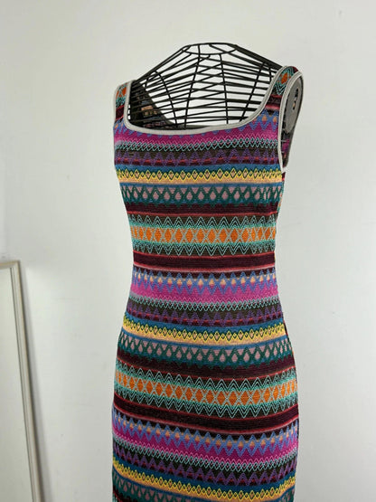90s Sleeveless Long Woven Dress Medium