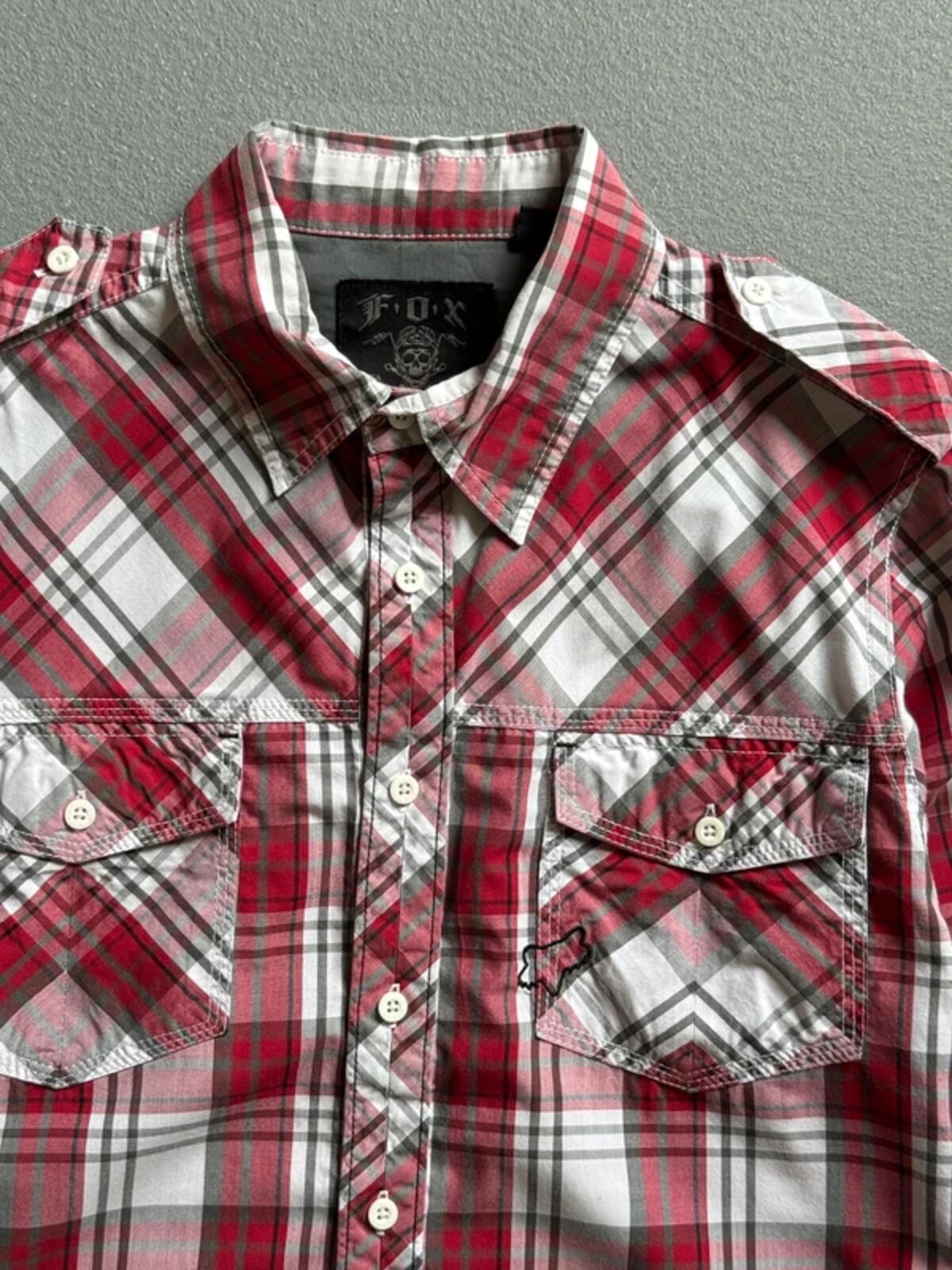 Fox Y2K Check Shirt Medium BMX Skater Moto