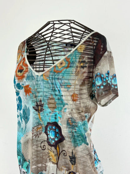 Les Copains Mesh Sheer Floral Blouse XL