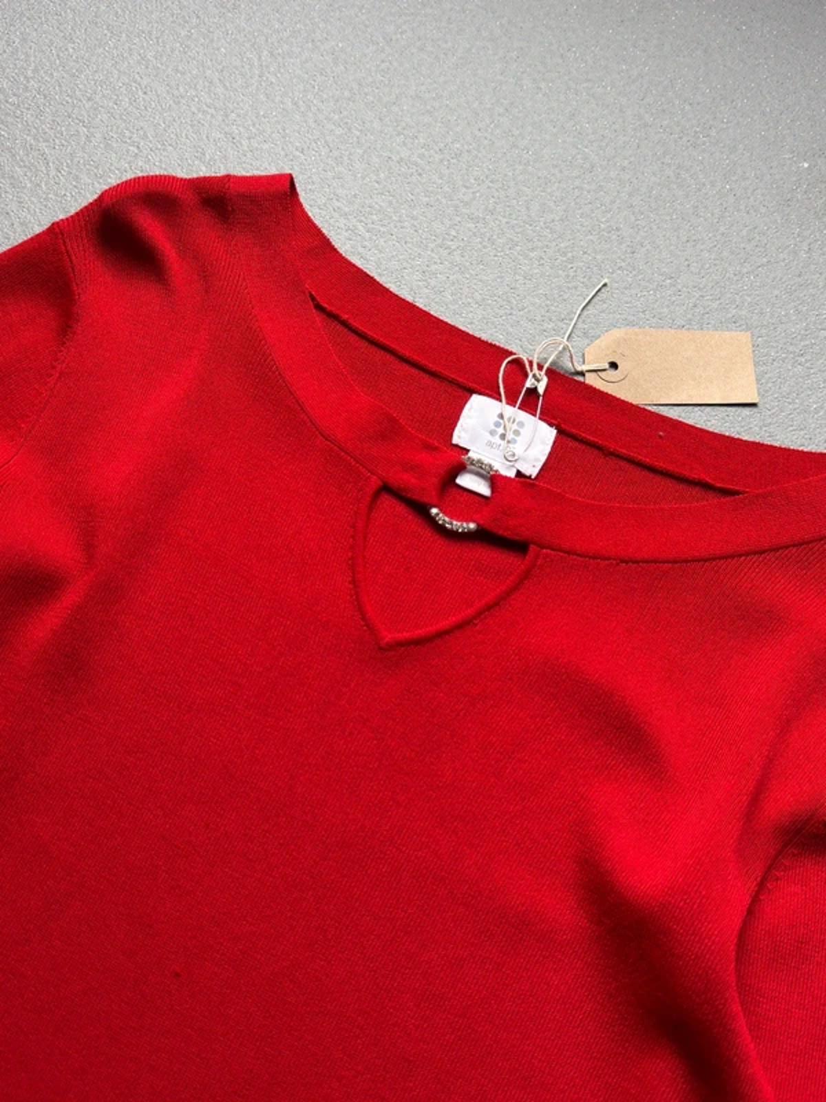 Y2K Keyhole Diamonte 3/4 Sleeve Jumper Small