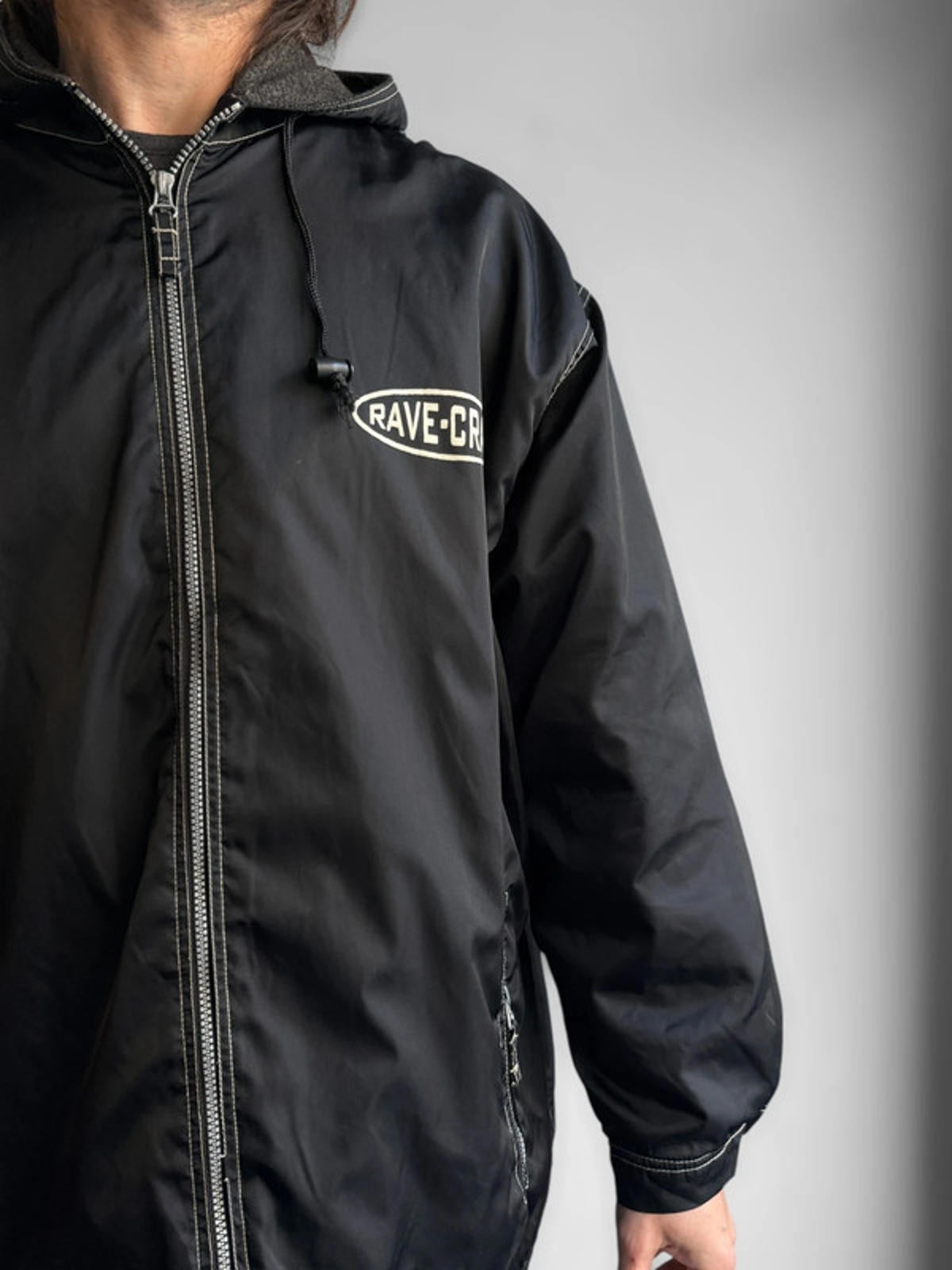 Y2K 90s Rave Jacket Fleece Lined XL