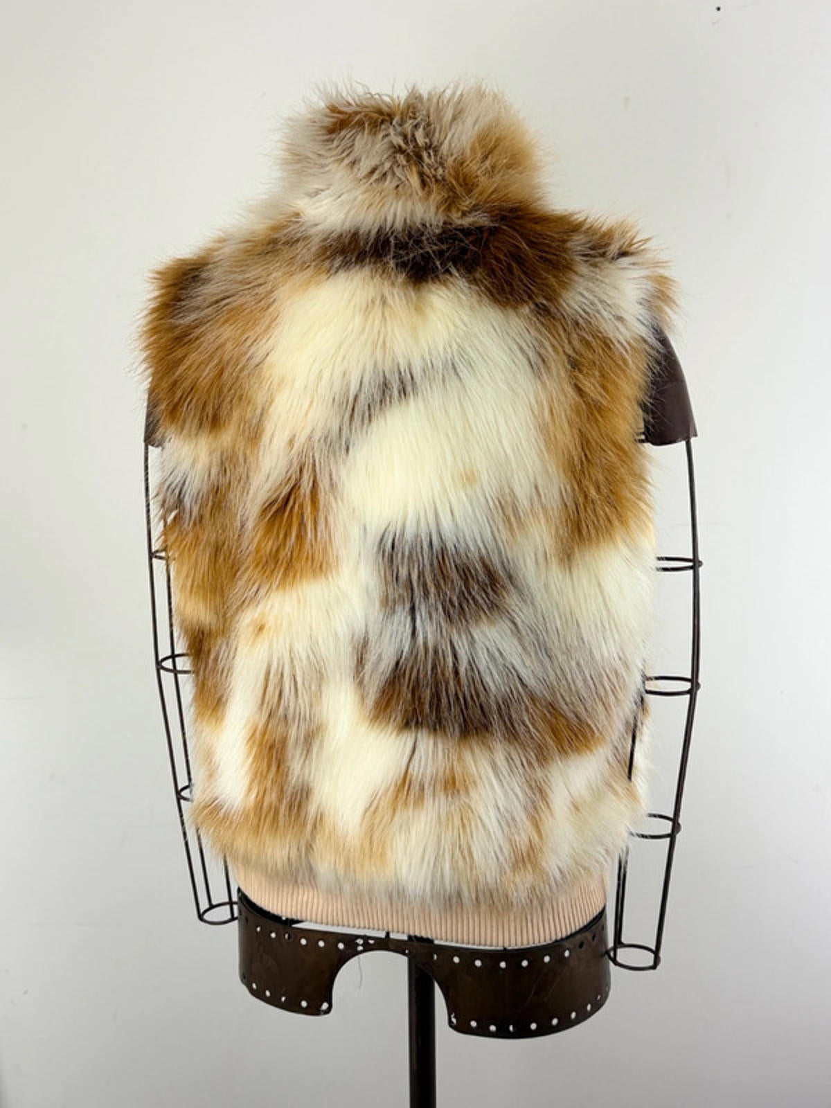 Y2K 70s Style Faux Fur Gilet XL