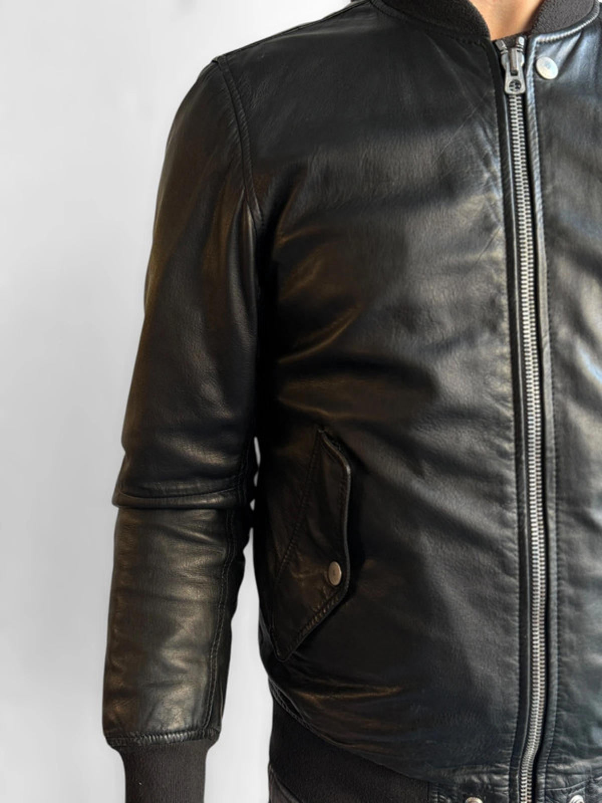 Diesel Sheepskin Real Leather Bomber Jacket Medium