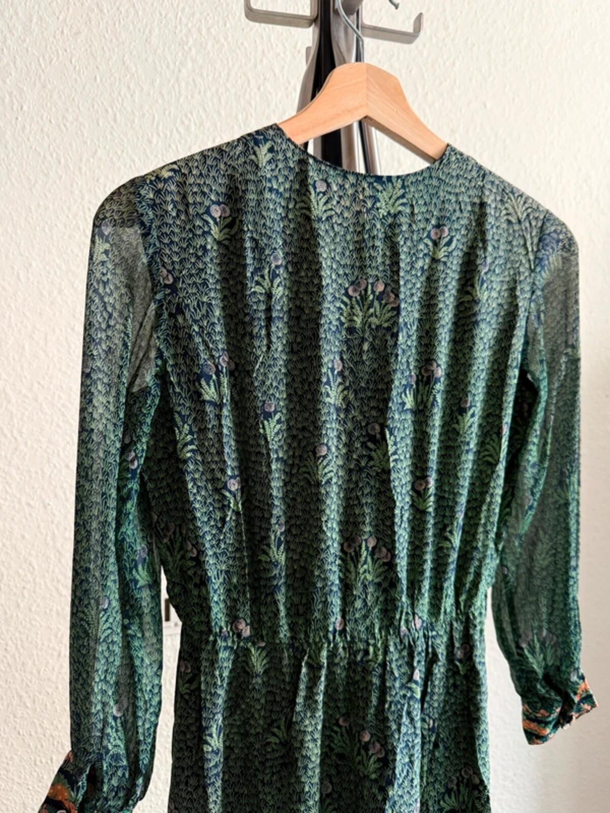 1960s Dandelion Printed Long Sleeve Midi Dress Small
