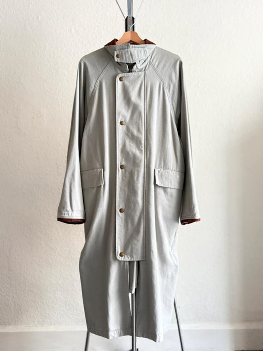 Orvis Vintage Canvas Trenchcoat Men’s Large Grey