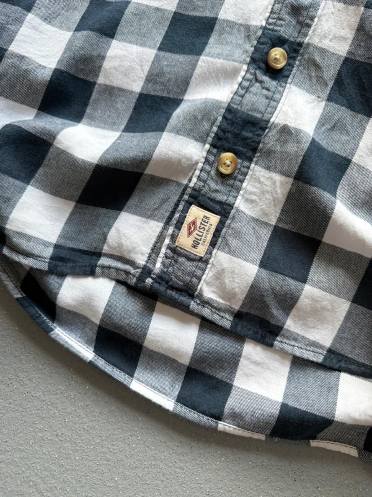 Hollister Y2K Check Shirt Hoodie Large