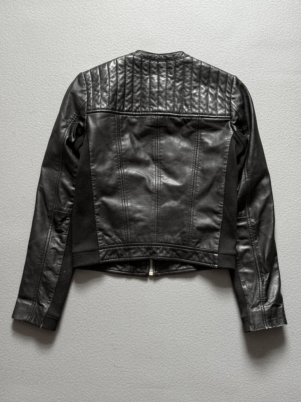 Mango Leather Jacket XS Black