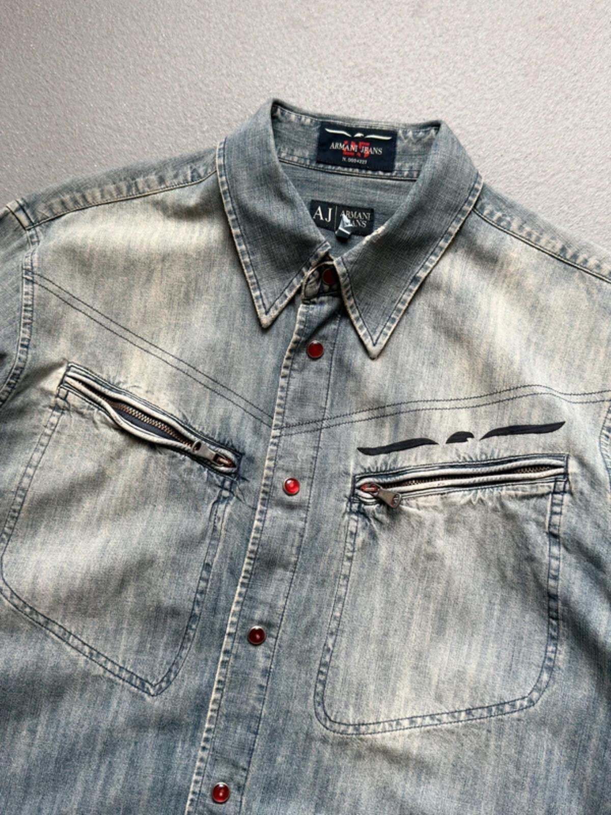 Armani 2000s Denim Utility Shirt Large Mens