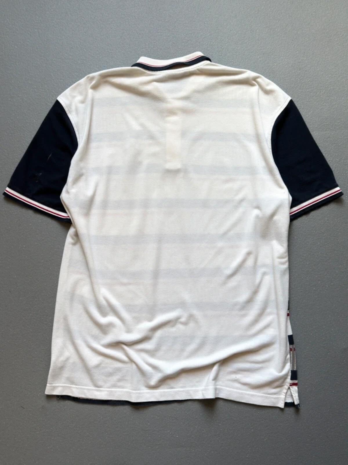 Lotto Vintage 90s Stripe Polo Shirt XXL