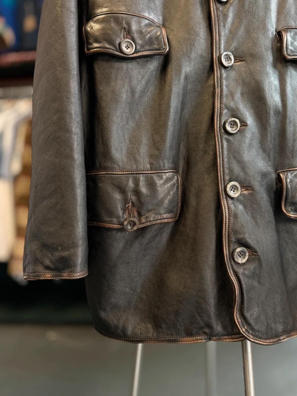 Marlboro Classics 90s Vintage Leather Field Coat Large