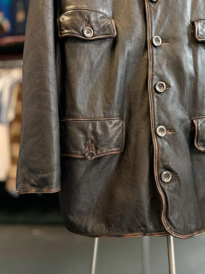 Marlboro Classics 90s Vintage Leather Field Coat Large