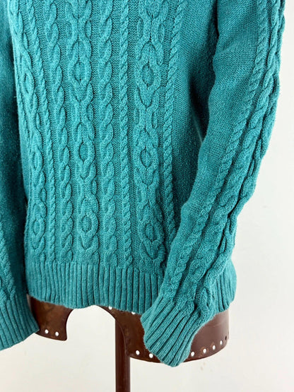 LL Bean Classic Cable Knit Sweater Medium Petite