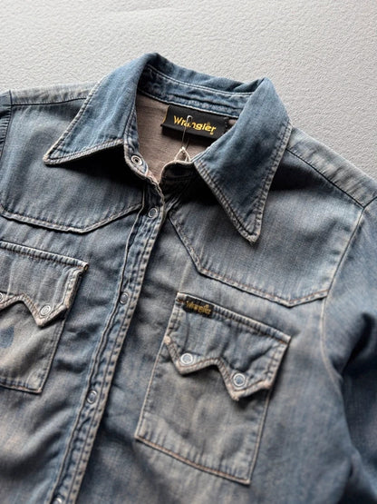 Vintage 90s Wrangler Denim Western Shirt – Women’s Small