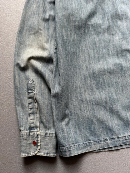 Armani 2000s Denim Utility Shirt Large Mens