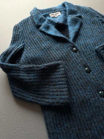 80s Mohair Blue Cardigan Ladies Large