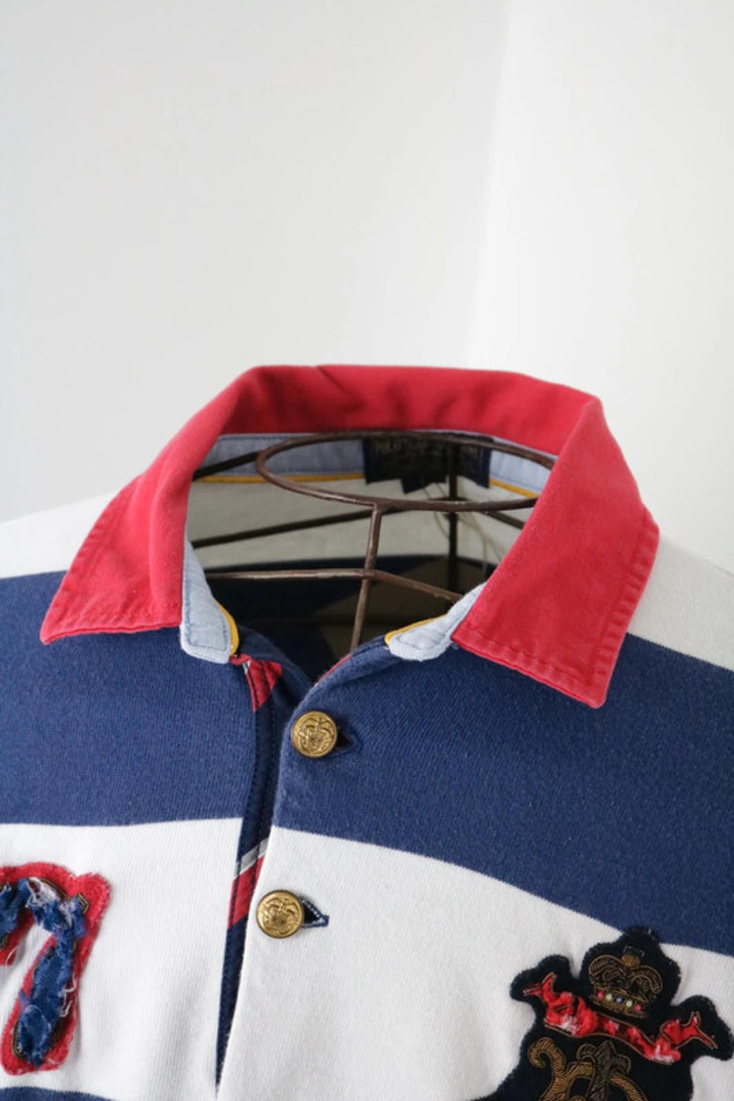 Ralph Lauren Rugby Shirt Striped Large Polo Navy Prep