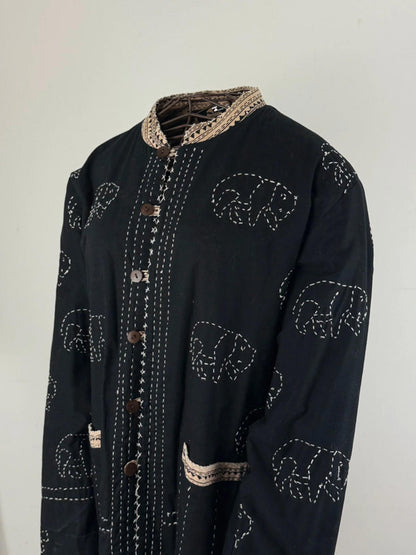Kantha Quilted Panda Work Jacket XL Reversible