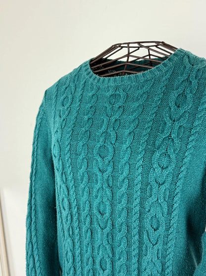 LL Bean Classic Cable Knit Sweater Medium Petite