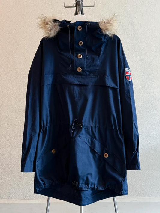 70s Norwegian Mountain Parka Large Vintage Navy