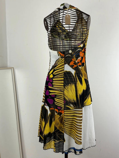 Y2K Floral Backless Halter Neck Dress Size 10