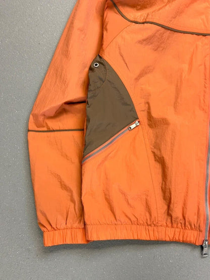 Jordan Orange Nylon Zip Jacket Windbreaker Large
