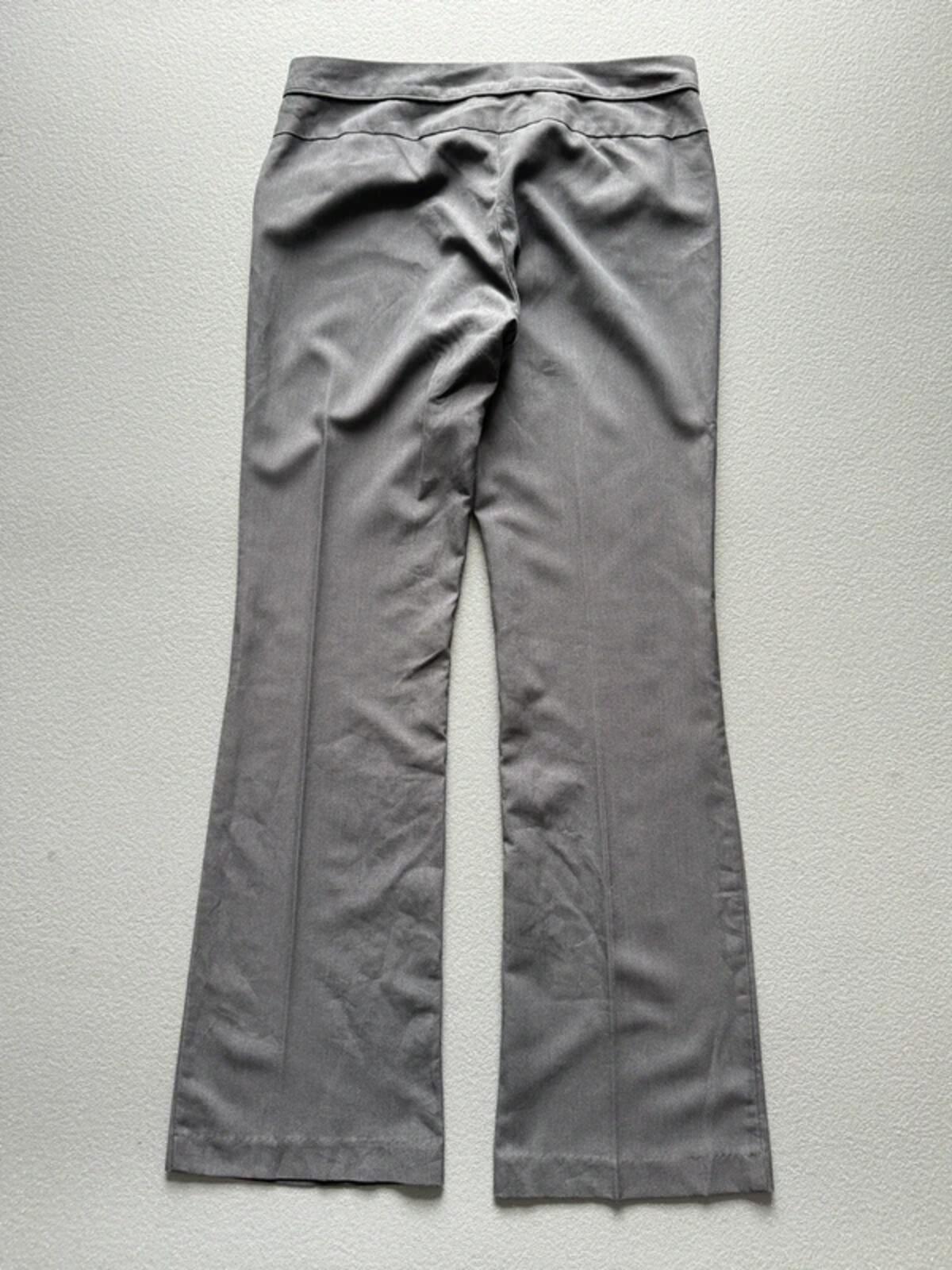 Y2K Low Rise Bootcut Pleated Grey Trousers Small Ladies