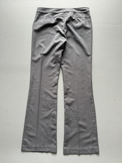 Y2K Low Rise Bootcut Pleated Grey Trousers Small Ladies