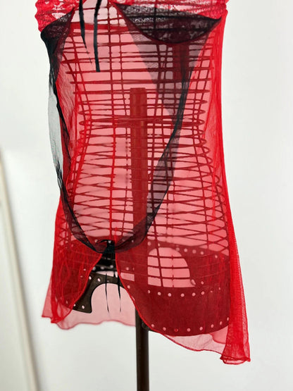 Sheer Mini Dress Y2K Sexy Lingerie Small