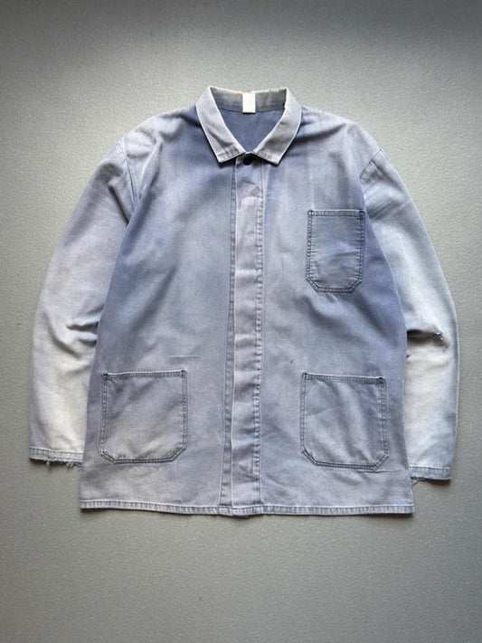 Vintage 70s Sun Faded French Work Jacket XL