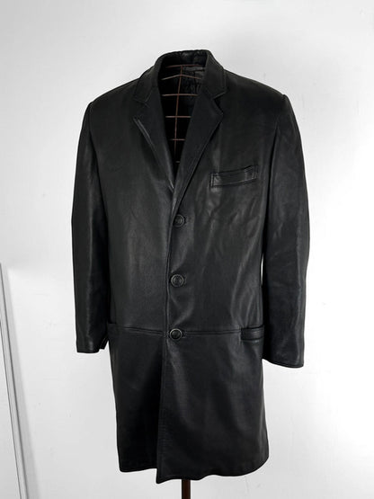 Gianni Versace 90s Soft Leather Trench Coat Medium / Large