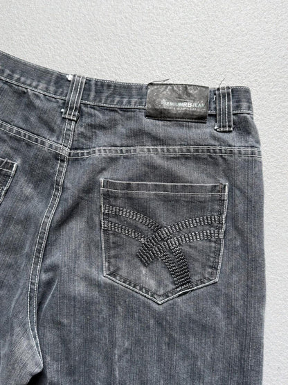 Y2K Baggy Grey Denim Shorts 36”