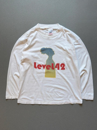 90s Level 42 Vintage Band T Shirt Long Sleeve Medium