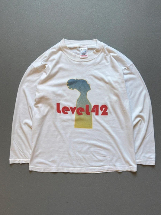 90s Level 42 Vintage Band T Shirt Long Sleeve Medium